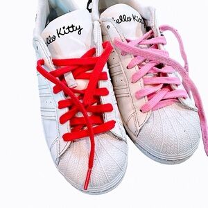 Adidas Superstar Hello Kitty sneakers. Preloved and worn. But still adorable!